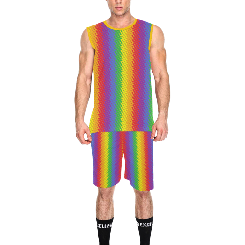 Rainbow Pattern by K.Merske All Over Print Basketball Uniform