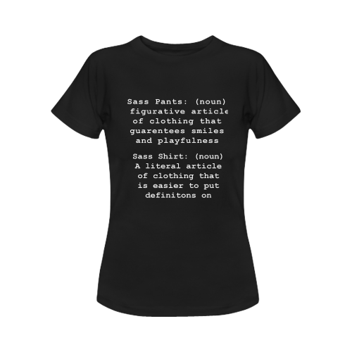 Definitions W/Black Women's T-Shirt in USA Size (Front Printing Only)