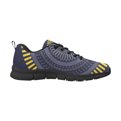 blue zen mandala circle Women's Breathable Running Shoes (Model 055)