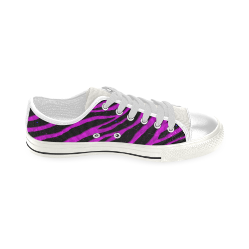 Ripped SpaceTime Stripes - Pink Low Top Canvas Shoes for Kid (Model 018)