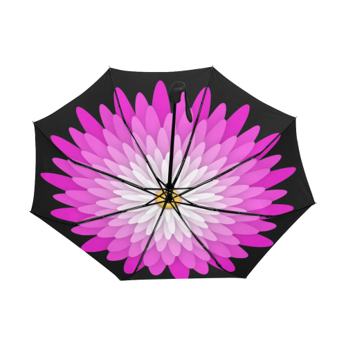 Flower Of Paper Cut - Pink Anti-UV Auto-Foldable Umbrella (Underside Printing) (U06)