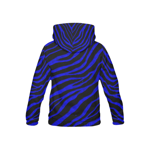 Ripped SpaceTime Stripes - Blue All Over Print Hoodie for Kid (USA Size) (Model H13)