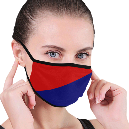 Dark Blue and Red Mouth Mask