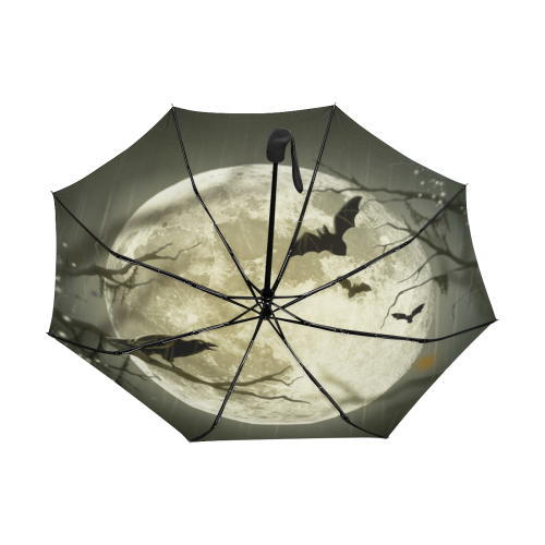 A Full Moon Night With Bats And Crow Anti-UV Auto-Foldable Umbrella (Underside Printing) (U06)