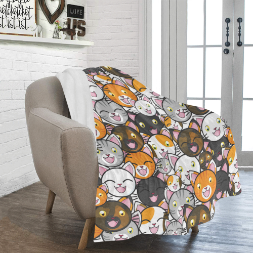 Funny Cats All Over Ultra-Soft Micro Fleece Blanket 50"x60"