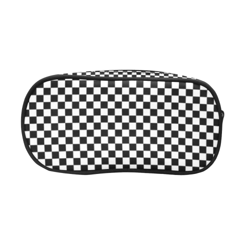 Checkerboard Black And White Pencil Pouch/Large (Model 1680)