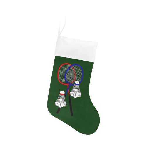Badminton Rackets and Shuttlecocks Sports Green Christmas Stocking