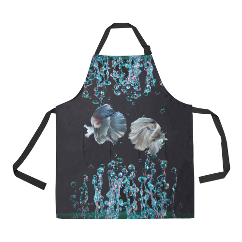 Blue Siamese Fighting Fish - Water Bubbles Photo All Over Print Apron