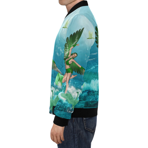 The fairy of birds All Over Print Bomber Jacket for Men/Large Size (Model H19)