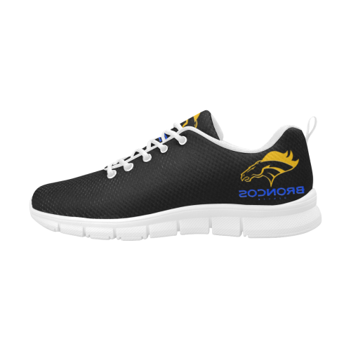 Broncos Black Men's Breathable Running Shoes/Large (Model 055)