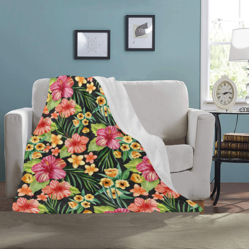 Awesome Tropical Hibiscus Ultra-Soft Micro Fleece Blanket 40"x50"