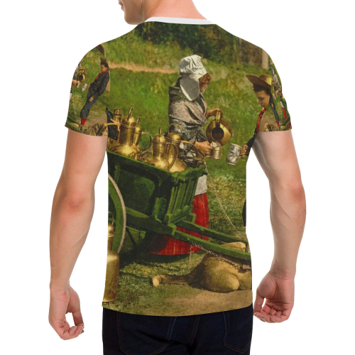Laitiere Bruxelloise (Milksellers, Brussels, Belgi Men's All Over Print T-Shirt with Chest Pocket (Model T56)