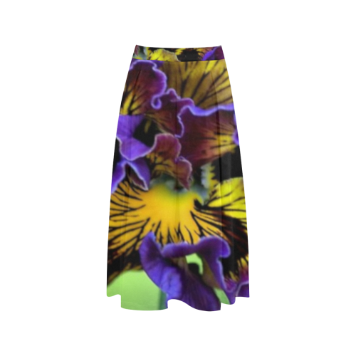 violet flower Aoede Crepe Skirt (Model D16)