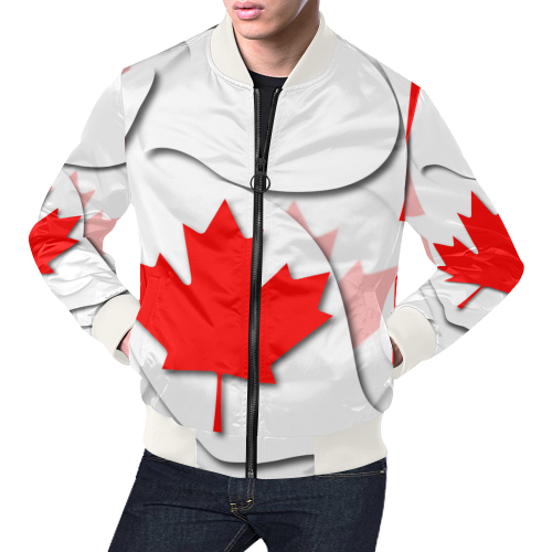 Flag of Canada All Over Print Bomber Jacket for Men (Model H19)