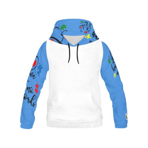 Fairlings Delight's Autism- Love has no words Men's Hoodie 53086F10 All Over Print Hoodie for Men/Large Size (USA Size) (Model H13)
