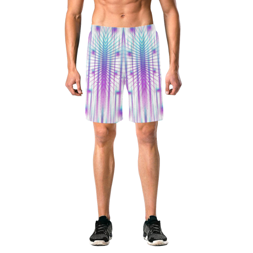 Star fall in rainbow landscape Men's All Over Print Elastic Beach Shorts (Model L20)
