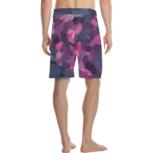 purple pink magenta mosaic #purple Men's All Over Print Casual Shorts (Model L23)