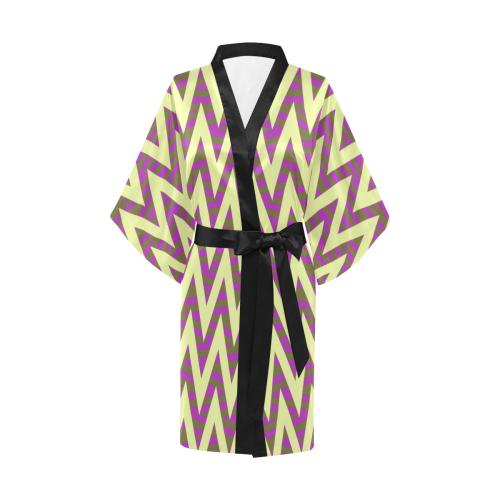 Yellow Chevron Kimono Robe