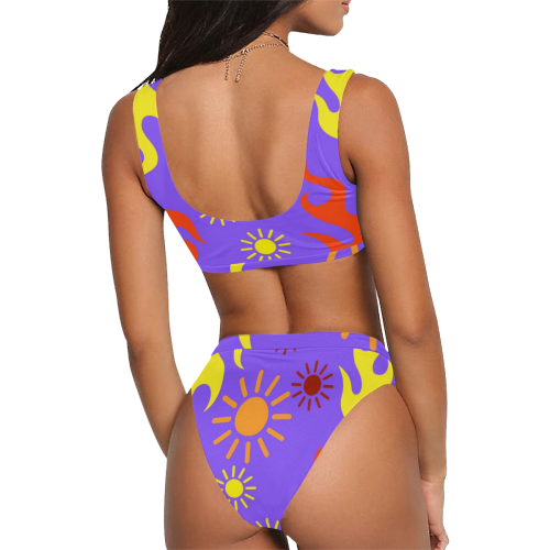 Sun and Fun Sport Top & High-Waisted Bikini Swimsuit (Model S07)
