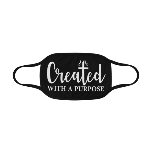 Christian quote - Created with a purpose black Mouth Mask