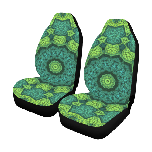 Green Theme Mandala Car Seat Covers (Set of 2)