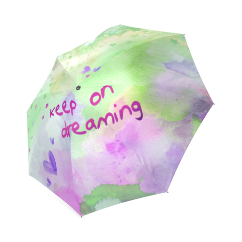 KEEP ON DREAMING - lilac and green Foldable Umbrella (Model U01)
