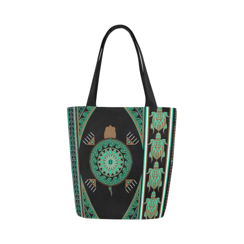 Turtle Green Canvas Tote Bag (Model 1657)