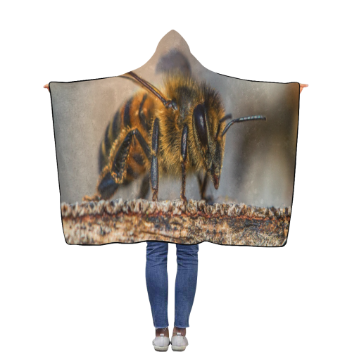 Bumble Bee Flannel Hooded Blanket 40''x50''