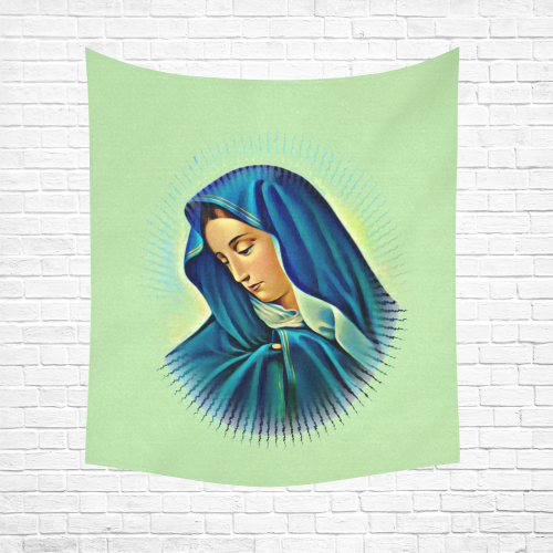 Mother Mary Cotton Linen Wall Tapestry 51"x 60"