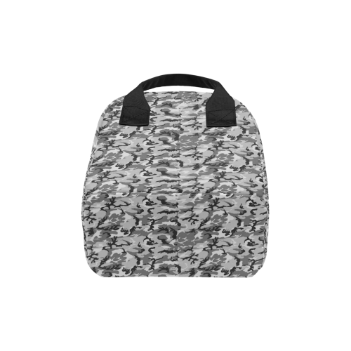 Woodland Urban City Black/Gray Camouflage Zipper Lunch Bag (Model 1689)