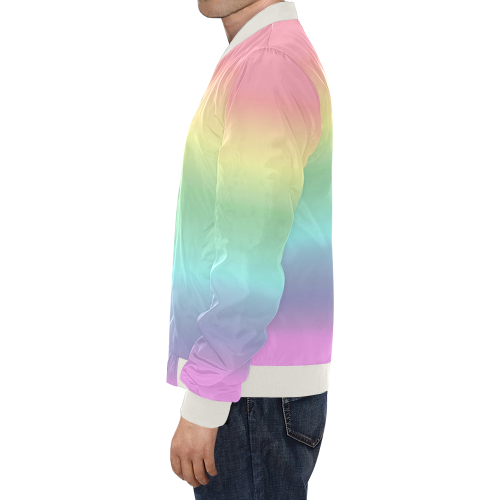 Pastel Rainbow All Over Print Bomber Jacket for Men/Large Size (Model H19)