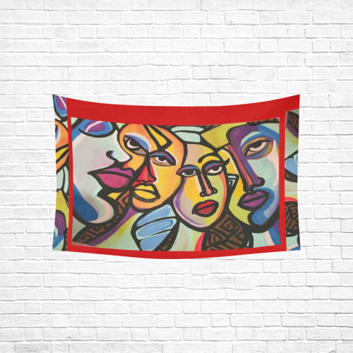 I M DIFFERENT WALL TAP RED Cotton Linen Wall Tapestry 60"x 40"