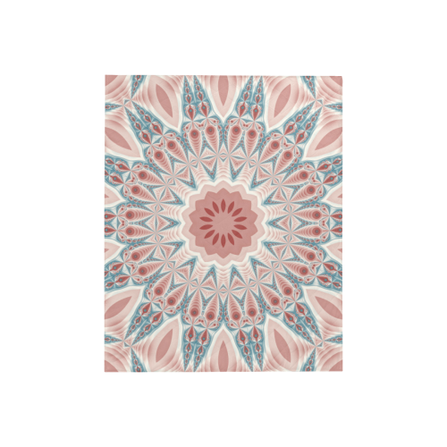 Modern Kaleidoscope Mandala Fractal Art Graphic Quilt 40"x50"