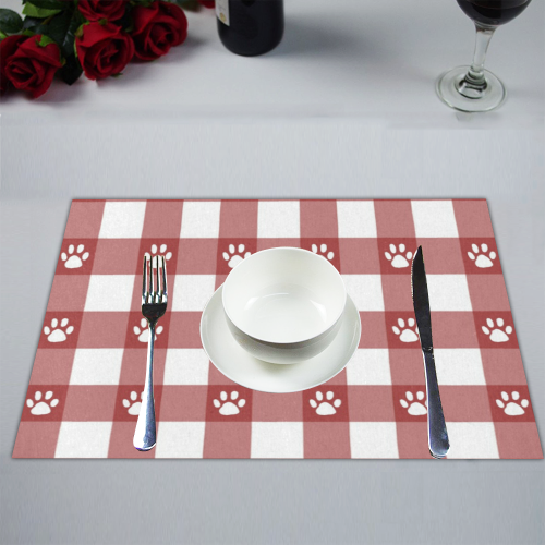 Plaid and paws Placemat 14’’ x 19’’ (Set of 4)