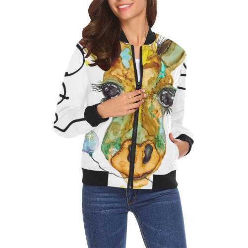 Mazie Womens Jacket All Over Print Bomber Jacket for Women (Model H19)