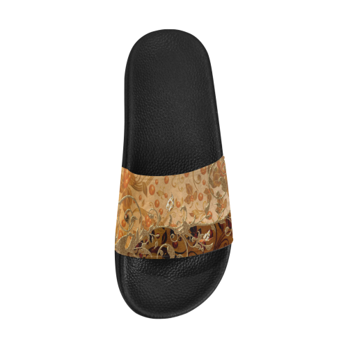Wonderful decorative floral design Women's Slide Sandals (Model 057)