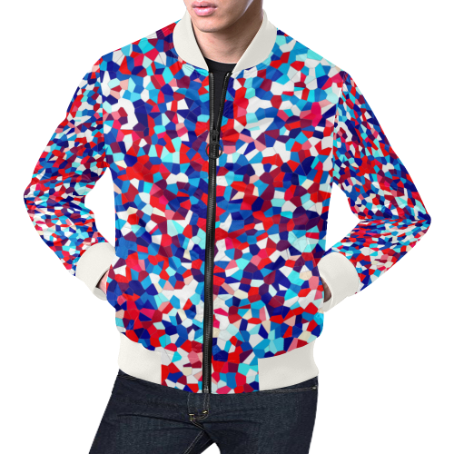 geometric pattern All Over Print Bomber Jacket for Men/Large Size (Model H19)
