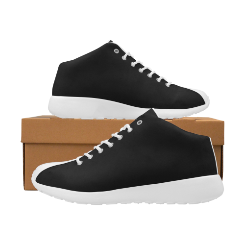 Midnight Black Elegance Solid Colored Men's Basketball Training Shoes (Model 47502)
