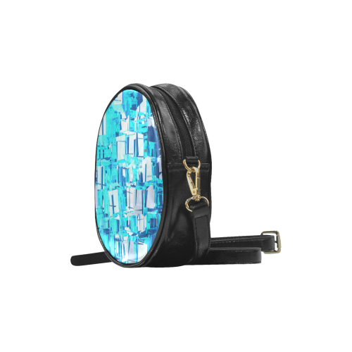abstract ice cube mosaic pattern Round Sling Bag (Model 1647)