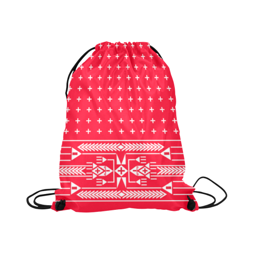 The Path Red design Large Drawstring Bag Model 1604 (Twin Sides)  16.5"(W) * 19.3"(H)