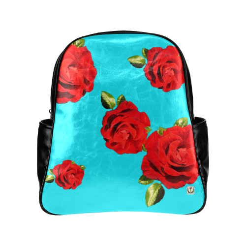 Fairlings Delight's Floral Luxury Collection- Red Rose Multi-Pockets Backpack 53086b9 Multi-Pockets Backpack (Model 1636)