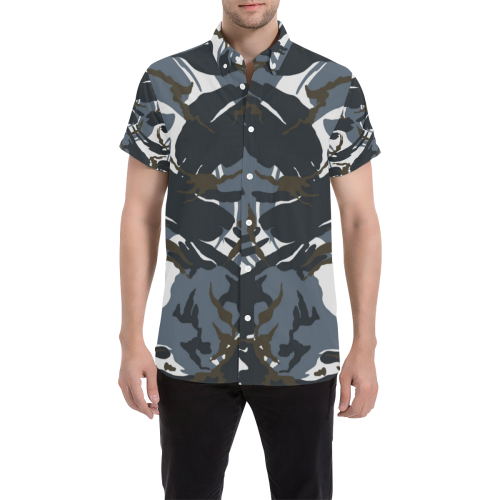 CAMOUFLAGE-POLICE 2 Men's All Over Print Short Sleeve Shirt/Large Size (Model T53)