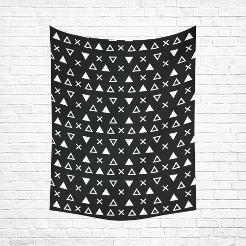 Geo Line Triangle Cotton Linen Wall Tapestry 60"x 80"