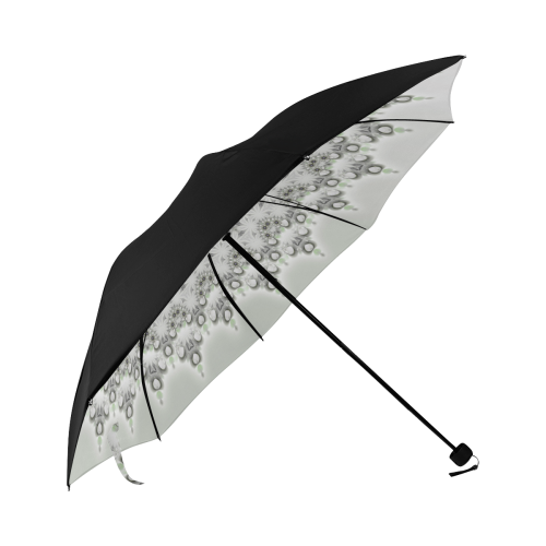Kaleidoscope Fractal Mandala Grey Green Anti-UV Foldable Umbrella (Underside Printing) (U07)