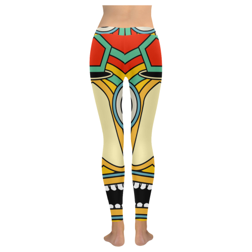 indian tribal Women's Low Rise Leggings (Invisible Stitch) (Model L05)