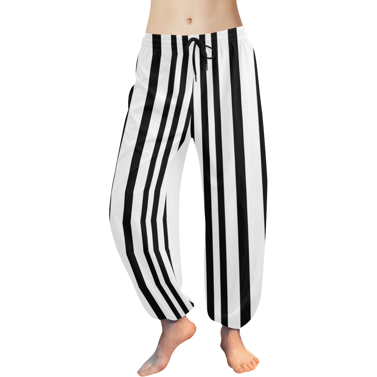 black and white striped baggy pants