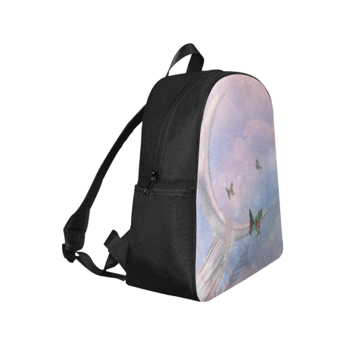 The moon with butterflies Multi-Pocket Fabric Backpack (Model 1684)