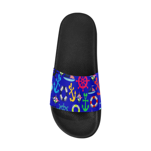 Nautical Multi Color SLides Men's Slide Sandals (Model 057)