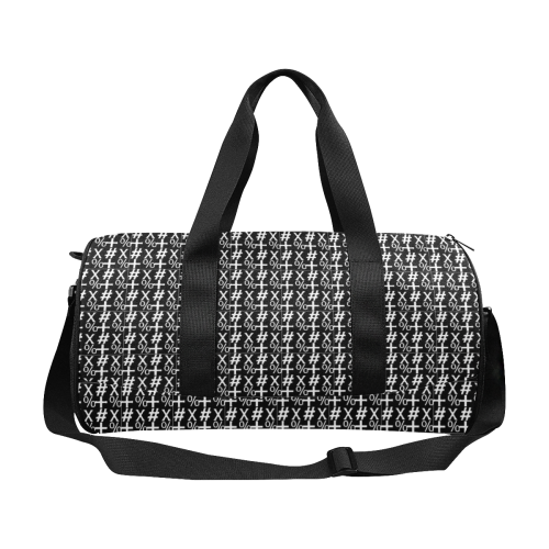 NUMBERS Collection Symbols Black/ White Duffle Bag (Model 1679)