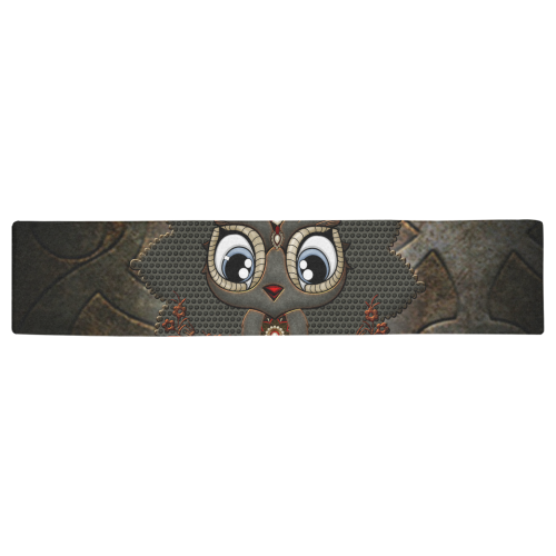 Funny steampunk owl Table Runner 16x72 inch